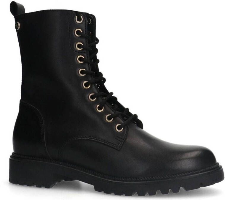 No Stress leren veterboots zwart