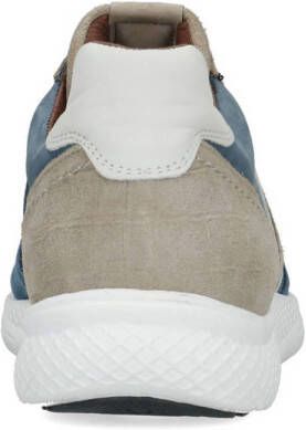 No Stress nubuck sneakers blauw beige