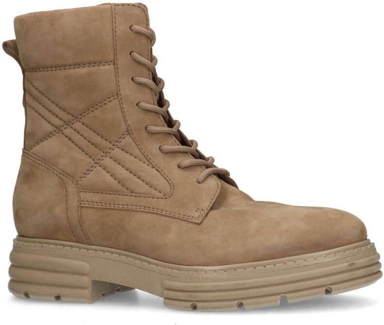 No Stress Dames Beige nubuck veterlaarsjes