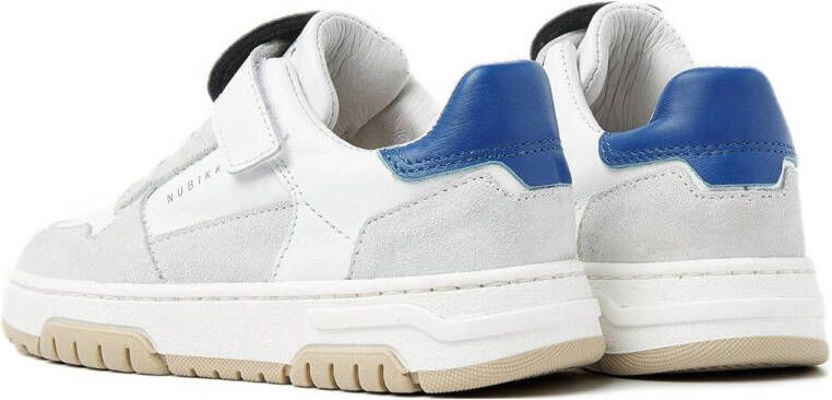 Nubikk Basket Court Jr leren sneakers wit blauw