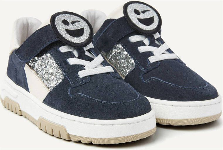 Nubikk Basket Court Jr suède sneakers donkerblauw