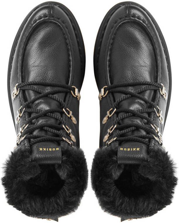 Nubikk Fae Prime Fur leren veterboots zwart