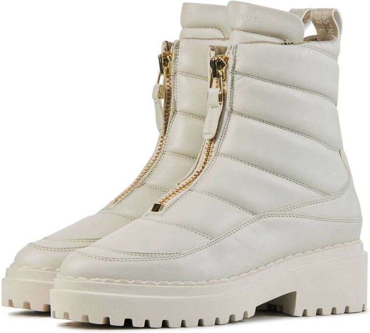 Nubikk Fae Rosie leren enkelboots off white