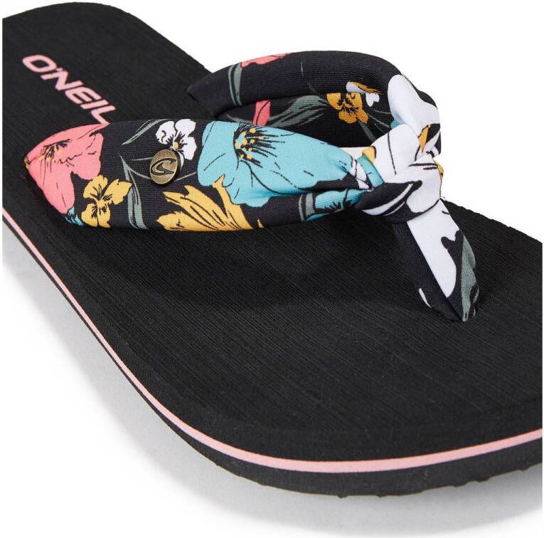 O'Neill Ditsy Sun Sandals teenslippers met bloemenprint zwart blauw