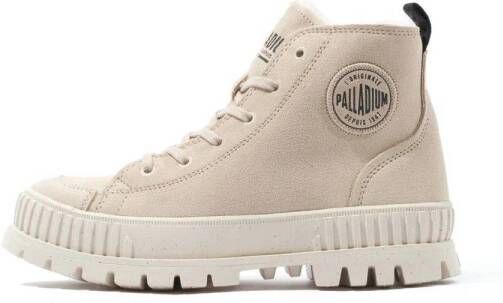 Palladium Pallashock Zip Warm leren sneakers beige