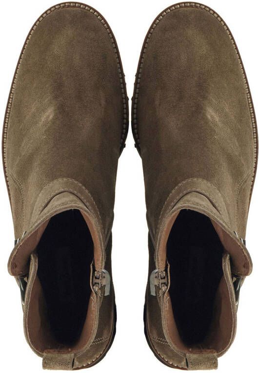 Paul Green suede enkellaarzen taupe