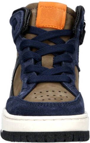 Pinocchio leren sneakers donkerblauw taupe