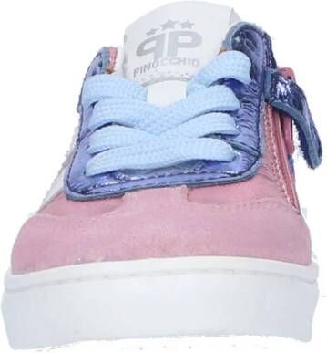 Pinocchio leren sneakers roze metallic