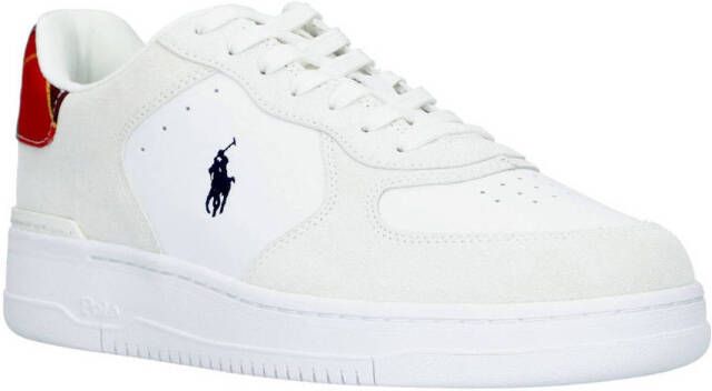 POLO Ralph Lauren leren sneakers wit rood