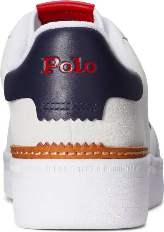 POLO Ralph Lauren Master Court PP leren sneakers wit rood blauw