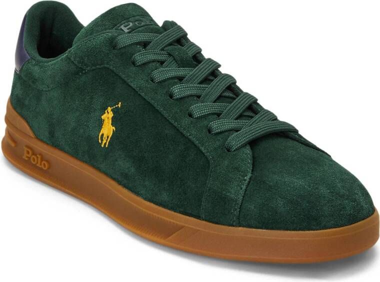 POLO Ralph Lauren suède sneakers donkergroen