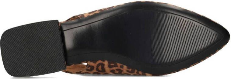 POSH by Poelman Anna slingback loafers met panterprint cognac