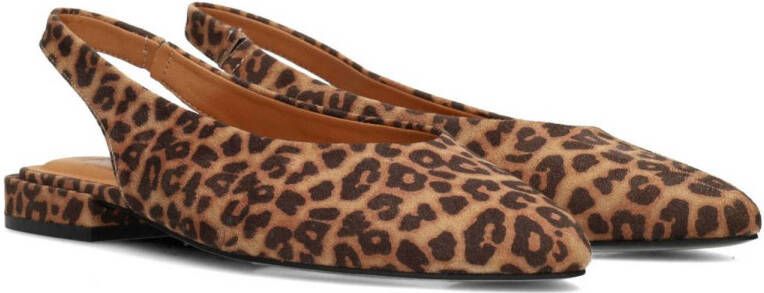 POSH by Poelman Anna slingback loafers met panterprint cognac