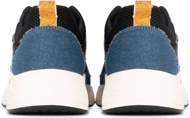 POSH by Poelman Carocel chunky denim sneakers blauw zwart