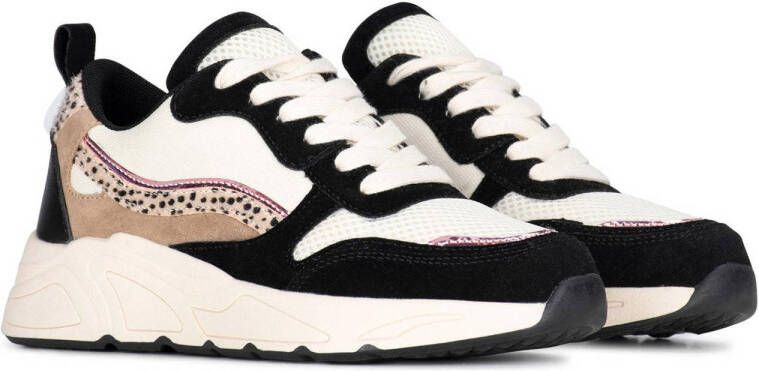 POSH by Poelman Charlie sneakers zwart wit beige