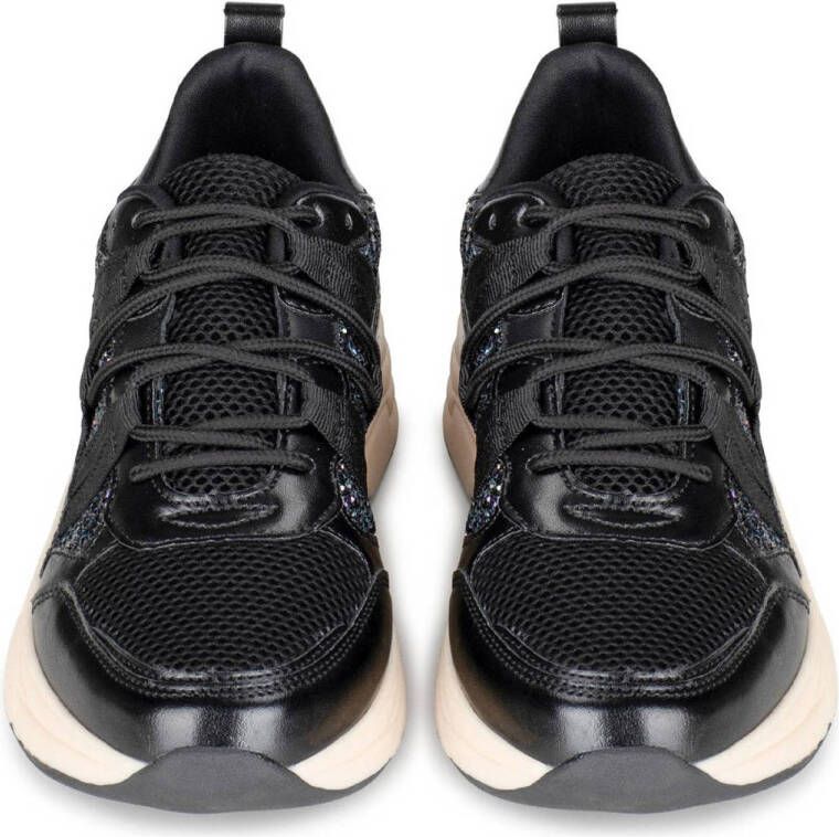 POSH by Poelman Gemma chunky sneakers met glitters zwart