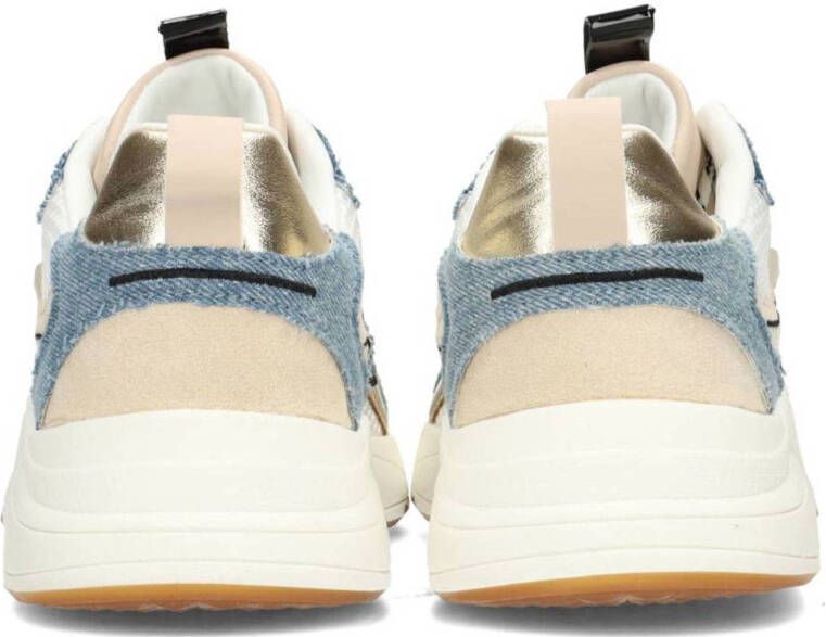 POSH by Poelman Kae chunky sneakers beige wit denim