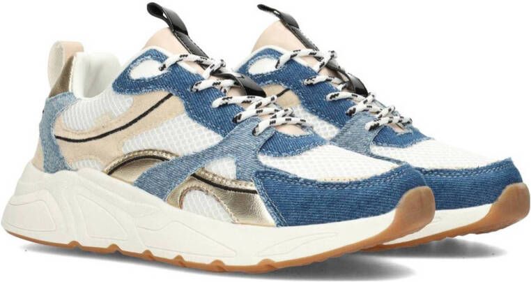 POSH by Poelman Kae chunky sneakers beige wit denim