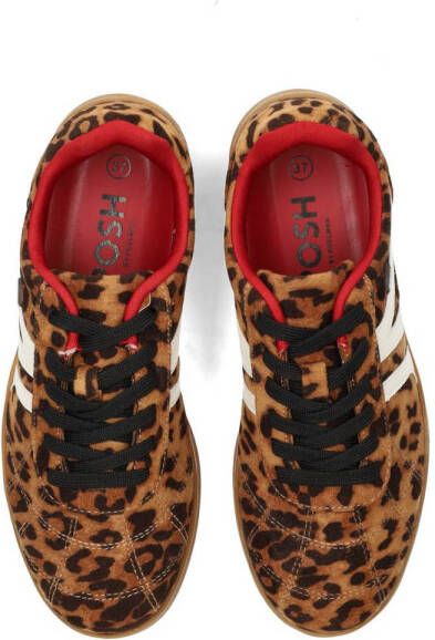 POSH by Poelman Kaia sneakers met panterprint cognac