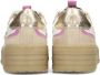 PS Poelman Anemone leren sneakers beige wit panter - Thumbnail 3