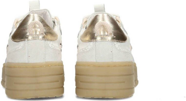 PS Poelman Anemone leren sneakers wit goud