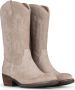 POELMAN Hoge suède westernlaars met rits Beige Suede Cowboy laarzen Dames - Thumbnail 2