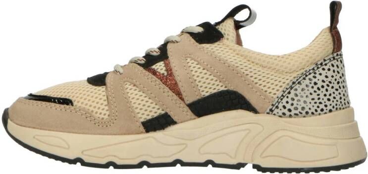 PS Poelman chunky leren sneakers beige zwart