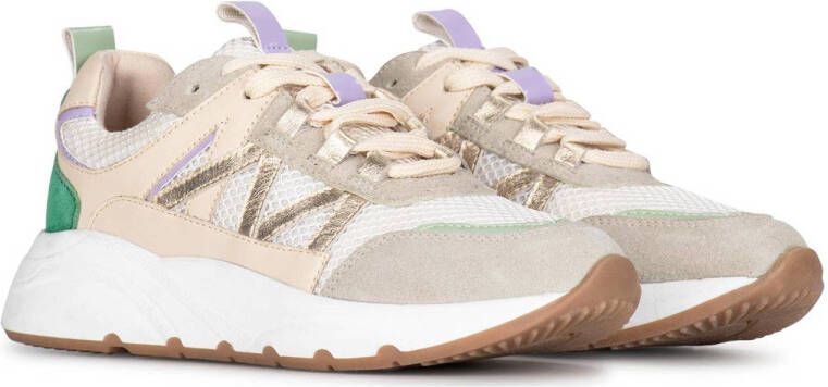 PS Poelman Cibel chunky leren sneakers groen beige