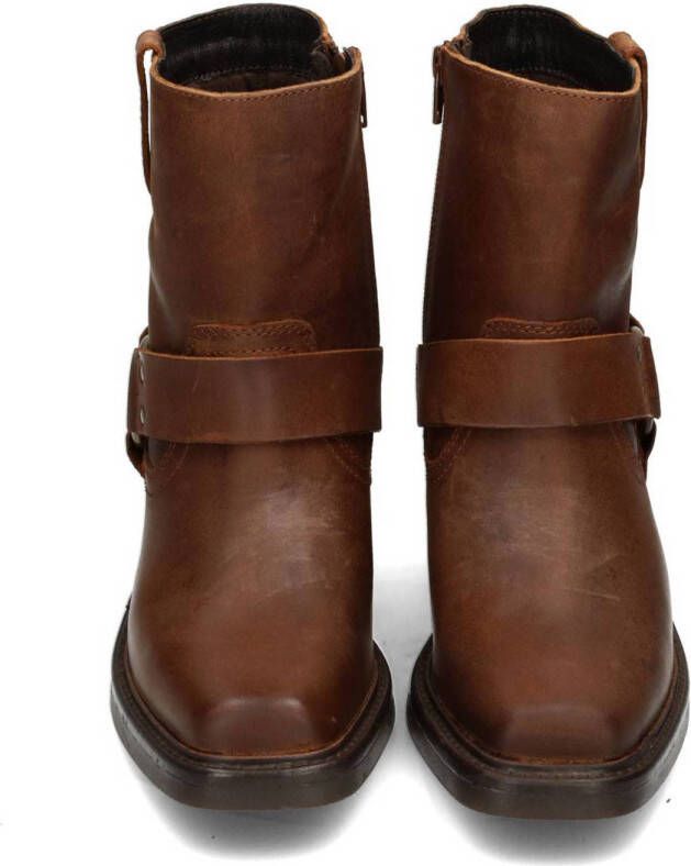 PS Poelman Hailee leren bikerboots cognac