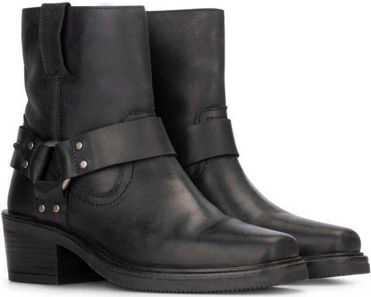 PS Poelman Hailee leren bikerboots zwart