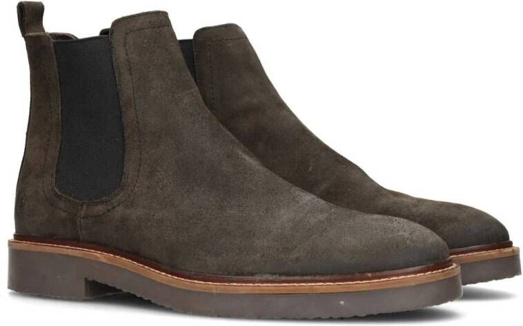 PS Poelman Hudson suède chelsea boots donkergrijs