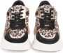 PS Poelman Jana chunky leren sneakers zwart beige panter - Thumbnail 2