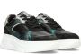 PS Poelman Jana chunky leren sneakers zwart groen - Thumbnail 2