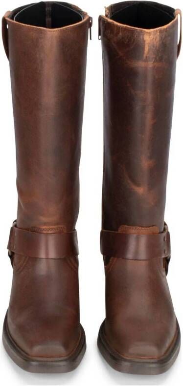 PS Poelman leren bikerboots cognac