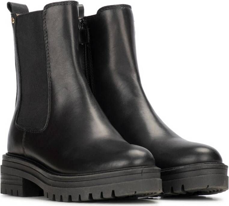 PS Poelman Monk leren chelsea boots zwart