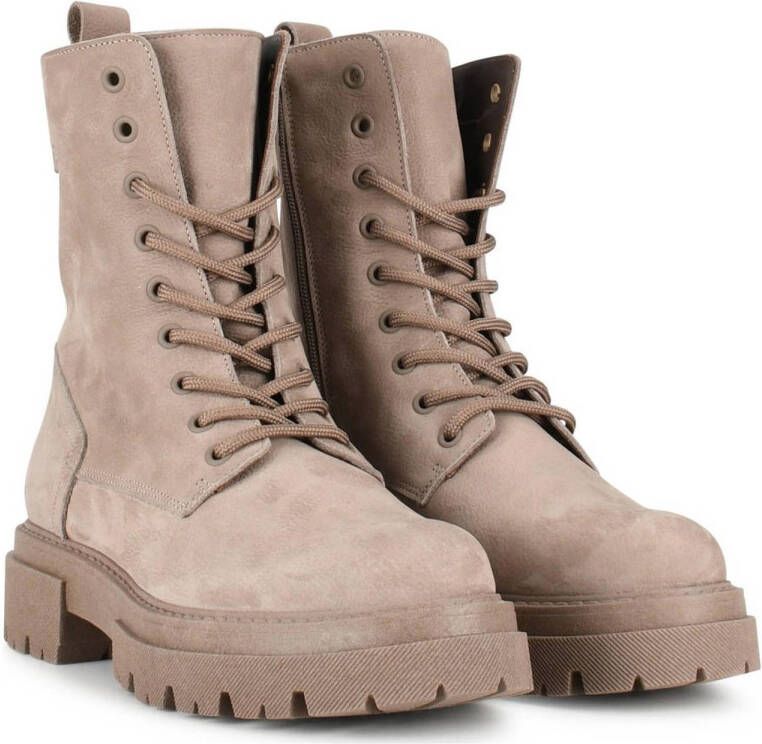 PS Poelman Rockland leren veterboots lichtbruin