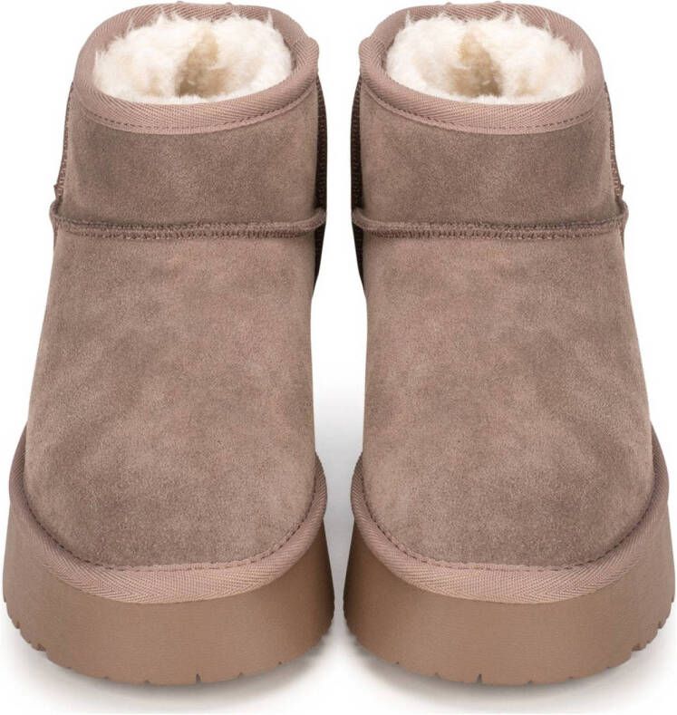 PS Poelman suède enkelboots taupe