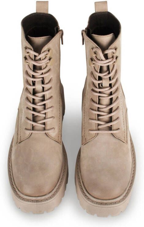 PS Poelman suede veterboots taupe