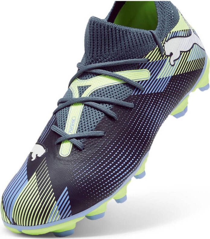 Puma Future 7 Match junior voetbalschoenen blauw wit geel