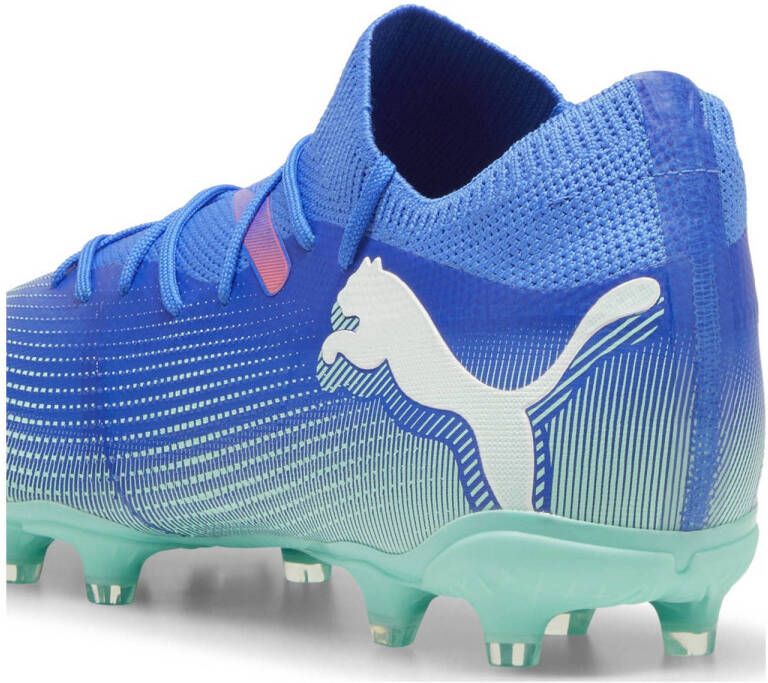 Puma Future 7 Match senior voetbalschoenen kobaltblauw wit mintgroen