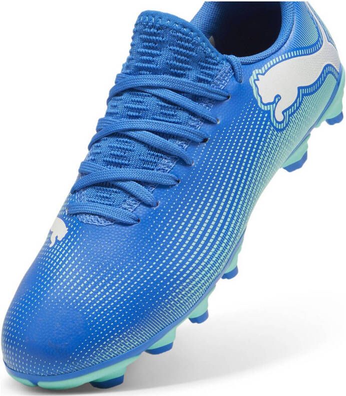 Puma Future 7 Play voetbalschoenen kobaltblauw mintgroen wit