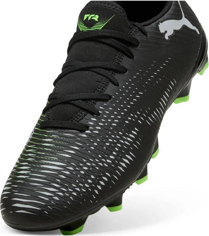 Puma FUTURE 8 PLAY FG AG Senior voetbalschoenen zwart lichtgrijs groen