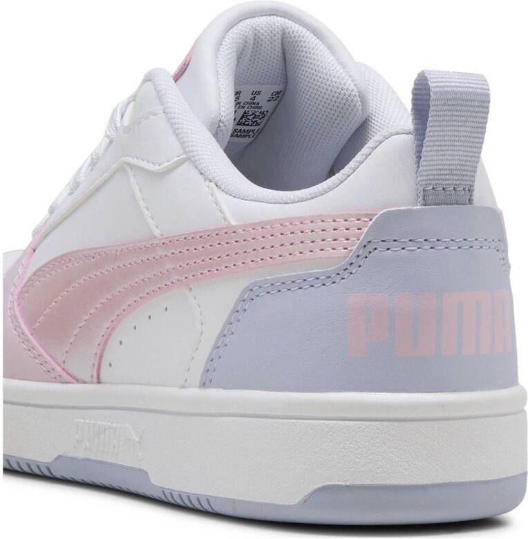 Puma Rebound V6 Lo Blurry Dreams sneakers wit roze lichtblauw