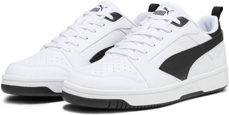 Puma Rebound V6 Lo sneakers wit zwart