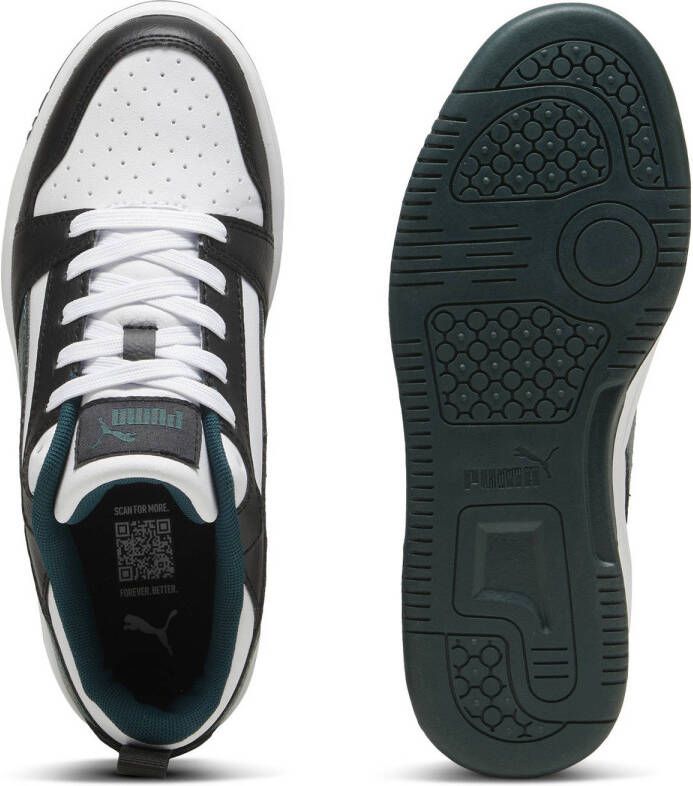 Puma Rebound v6 Low sneakers wit zwart donkergroen