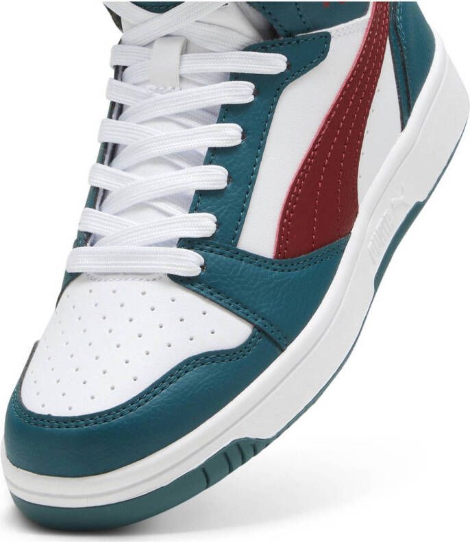 Puma Rebound v6 Mid sneakers groen ecru rood