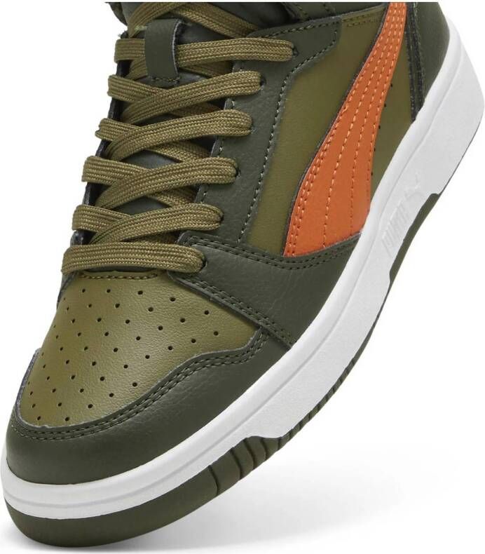 Puma Rebound v6 Mid sneakers olijfgroen-oker