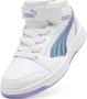 Puma Rebound v6 Mid sneakers wit lila oudroze Jongens Meisjes Imitatieleer 28 - Thumbnail 4