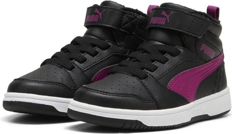 Puma Rebound v6 Mid sneakers zwart fuchsia wit