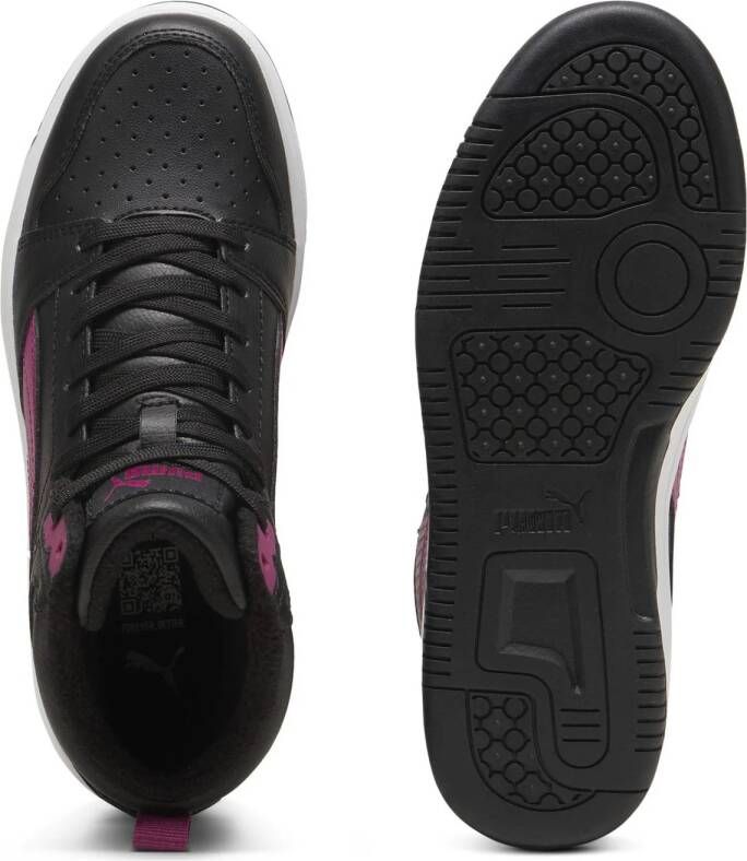 Puma Rebound v6 Mid sneakers zwart roze wit